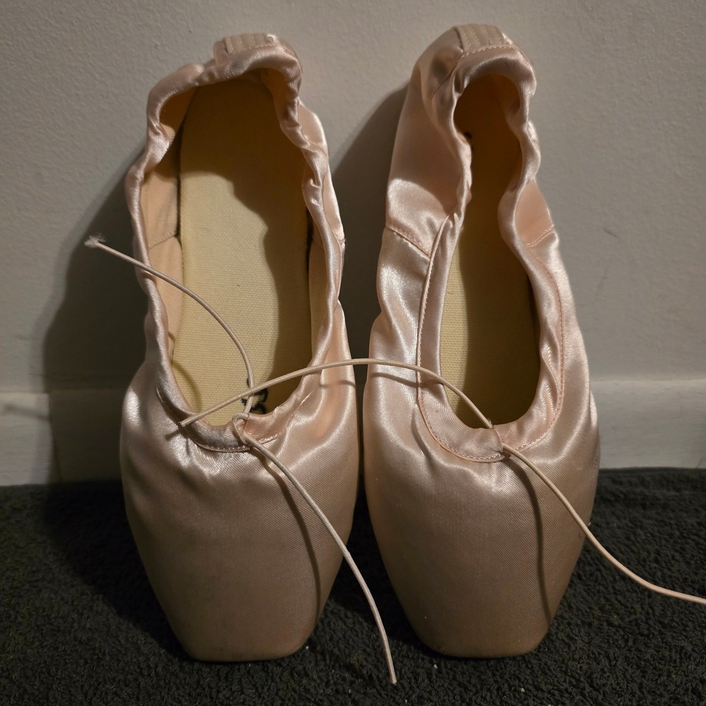 Bezioner Ballet Pointe Shoes Women Size 42 Pink Satin Professional Dance Flats